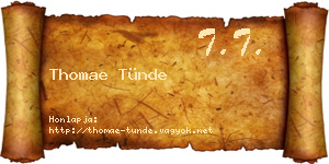 Thomae Tünde névjegykártya